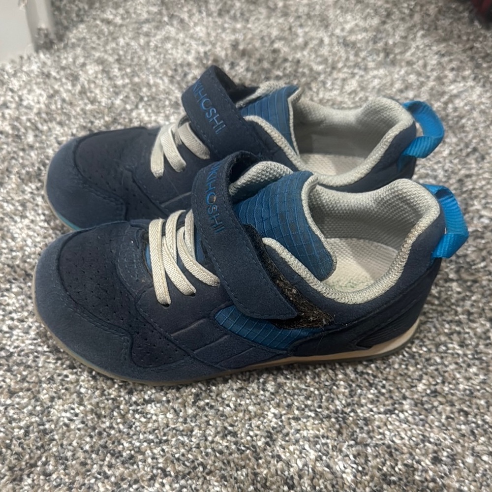 Tsukihoshi Blue and Cream Sneakers with Velcro Straps